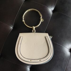 Yoome Chic Beige Handbag with Gold Accents
